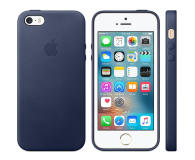 Apple Leather Case do iPhone SE Midnight Blue - 299551 - zdjęcie 2